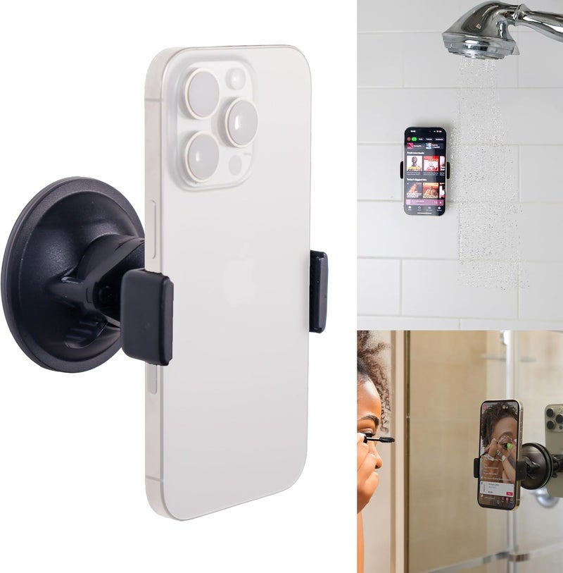 Hula Universal Phone Holder, Record with Front and Back Camera, Shower Mirror Bathroom Phone Holder, Adjustable Wall Mount Stand, TikTok YouTube Vlog Video Recording Kit Influencer Essentials Accessories - Image 1